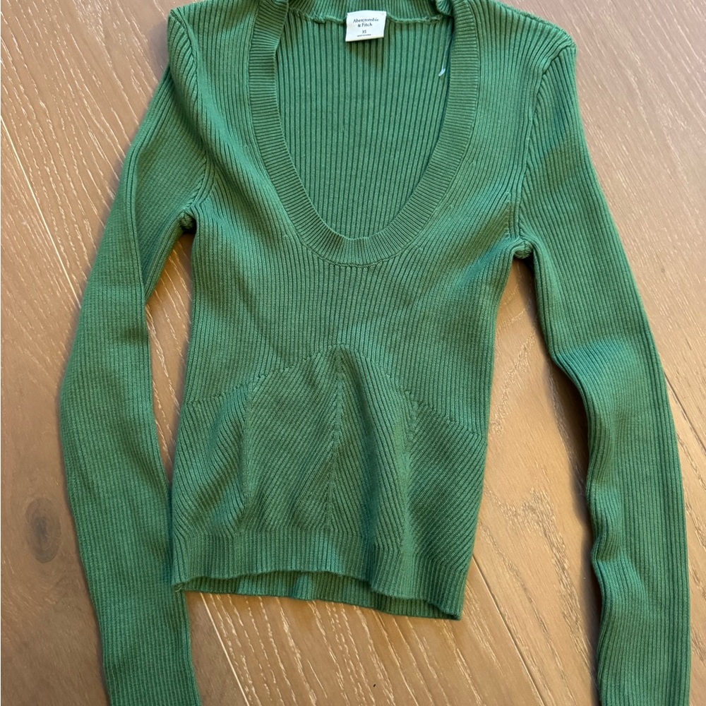 Abercrombie & Fitch Olive Scoop Neck Sweater